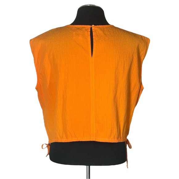 Pistola – Adriana Orange Textured Muscle Cotton Crop Top – Extra Small XS - Picture 6 of 11